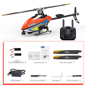 Upgraded YUXIANG F180 V2 6CH 3D 6G System Dual Brushless Direct Drive Motor Aileronless RC Helicopter with GPS & FPV