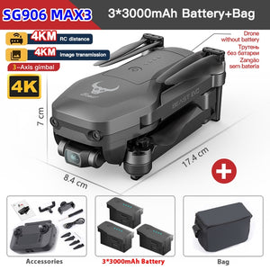 ZLL SG906 MAX3 BEAST EVO GPS 4KM Repeater Digital FPV with 4K EIS Camera 3-Axis Brushless Gimbal Vision Obstacle Avoidance RC Drone Quadcopter RTF