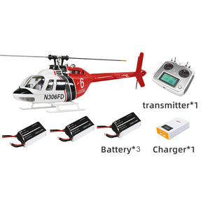 FLY WING Bell 206 V3/V4 Class 470 6CH Brushless Motor GPS Fixed Point Altitude Hold Scale RC Helicopter