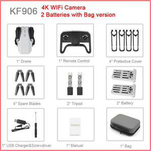 KF609 MINI folding drone dual camera optical flow 4k HD quadcopter with Bag