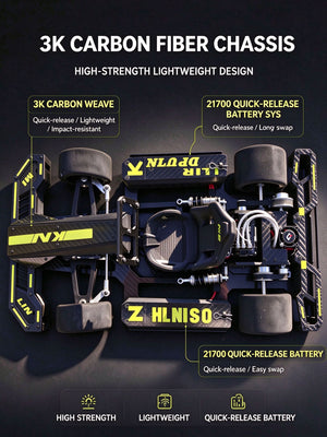 KK01 1/6 Scale Brushless RC Go-Kart | 50KM/H High-Speed Carbon Fiber RC Car with Gyro & 3650 Motor