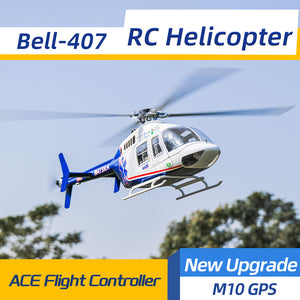 FLYWING Bell-407  RC Helicopter - 4-Blade GPS Hover, One-Key Return, 20+ Min Flight, RTF Ready to Fly
