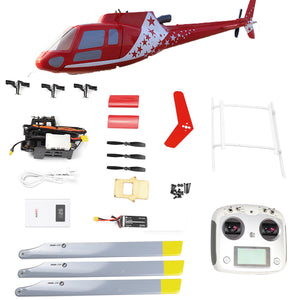 FLY WING  Squirrel AS350 6CH Brushless Scale GPS  Helicopter Three Rotor Blade  with H1 Flight controller