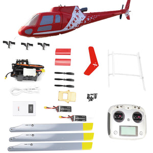 FLY WING  Squirrel AS350 6CH Brushless Scale GPS  Helicopter Three Rotor Blade  with H1 Flight controller