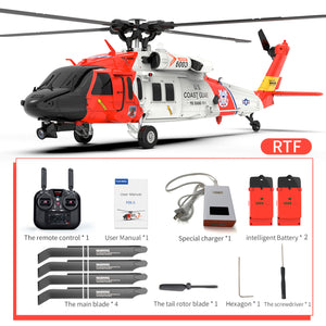 YXZNRC F09-S 2.4Ghz 6 Axis Gyro Brushless coast guard uh60 rescue helicopter with GPS & FPV