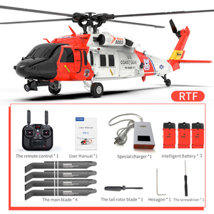 YXZNRC F09-S 2.4Ghz 6 Axis Gyro Brushless coast guard uh60 rescue helicopter with GPS & FPV