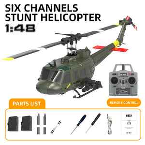 RC ERA C032 UH-1 2.4G 6CH 6-axis Gyroscope 1:48 Scale Huey Altitude Hold Optical Flow Positioning TOF Altitude Hold Flybarless RC Helicopter RTF