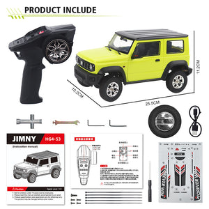 HG HG4-53 TRASPED 1/16 2.4G 3WD RC Car for SUZUKI JIMNY Rock Crawler LED Light Simulated Sound Off-Road Climbing Truck RTR Full Proportional Models Toys